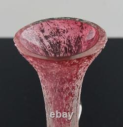 Victorian Stevens Williams Crackle Glass Bud Vase Applied Flowers UV Harrach