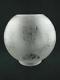 Victorian Style Globe Oil Lamp Shade Satin Etched Glass, Art Nouveau Design