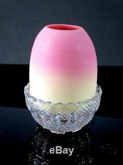Victorian THOMAS WEBB Burmese Glass CLARKE'S PYRAMID FAIRY LAMP