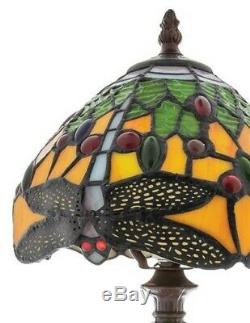 Victorian Trading Co Dragonfly Stained Glass Art Deco Table Lamp