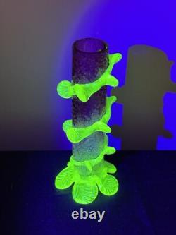 Victorian Vaseline Cranberry Uranium Glass Vase
