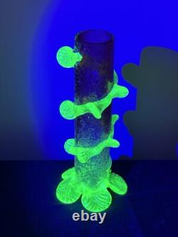 Victorian Vaseline Cranberry Uranium Glass Vase