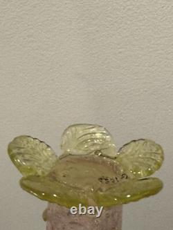 Victorian Vaseline Cranberry Uranium Glass Vase