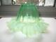 Victorian Vaseline Green Opalescent Glass Gas Light Shade Wave Ruffled