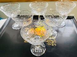 Victorian Webb Corbett Intricate Cut Champagne Glass WEC71 Elaborate Floral 6