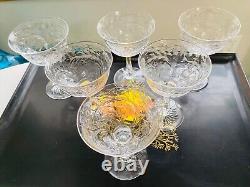 Victorian Webb Corbett Intricate Cut Champagne Glass WEC71 Elaborate Floral 6