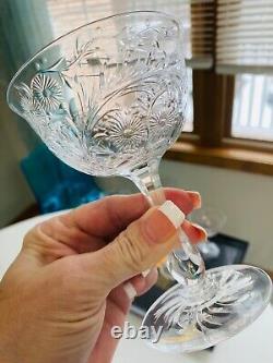 Victorian Webb Corbett Intricate Cut Champagne Glass WEC71 Elaborate Floral 6