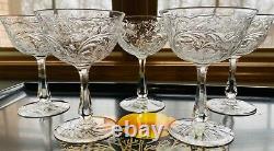 Victorian Webb Corbett Intricate Cut Champagne Glass WEC71 Elaborate Floral 6