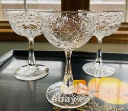 Victorian Webb Corbett Intricate Cut Champagne Glass WEC71 Elaborate Floral 6