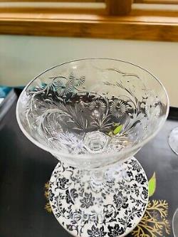 Victorian Webb Corbett Intricate Cut Champagne Glass WEC71 Elaborate Floral 6