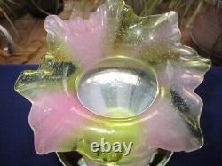 Victorian Webb Watermelon Pink Green Panels Art Glass Vase Jack In Pulpit Victorian Webb Watermelon Pink Green Panels Art Glass Vase Jack In Pulpit