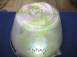 Victorian Webb Watermelon Pink Green Panels Art Glass Vase Jack In Pulpit Victorian Webb Watermelon Pink Green Panels Art Glass Vase Jack In Pulpit