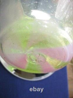 Victorian Webb Watermelon Pink Green Panels Art Glass Vase Jack In Pulpit Victorian Webb Watermelon Pink Green Panels Art Glass Vase Jack In Pulpit