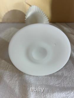 Victorian White MOP Satin Art Glass JIP Vase-CRE Rim-English Scare Color