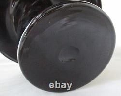 Victorian art glass black TOP HAT vase, 7 1/2 h and 11 5/8 by 11 3/8 in d