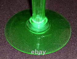 Victorian art glass green opalescent JACK-IN-THE-PULPIT vase, 19 1/2 h. HUGE