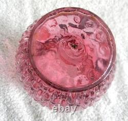 Victorian art glass vase with hand painted flowers hand blown