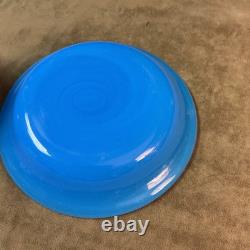 Victorian blue French opaline art glass hand blown cup and saucer gilt Trim Victorian blue French opaline art glass hand blown cup and saucer gilt Trim