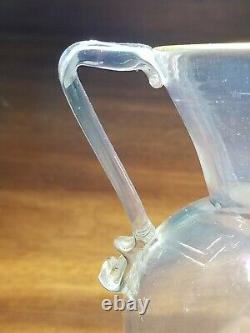 Vintage 3 Handled Iridescent Art Glass Vase Moser Loetz Ca. 1900