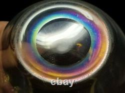 Vintage 3 Handled Iridescent Art Glass Vase Moser Loetz Ca. 1900