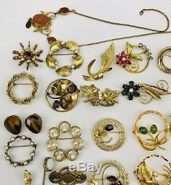 Vintage Antique Art Deco Victorian Gold Filled Rhinestone Brooch Pin Lot