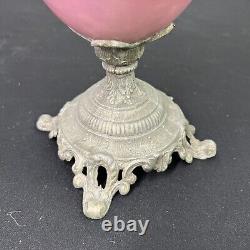 Vintage Antique Victorian Floral Decorated Art Glass Mantel Ewer