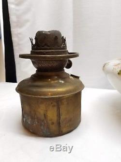 Vintage Antique Victorian GWTW Oil Lamp Light Base Gone With The Wind Glass Art