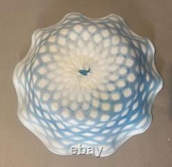 Vintage Antique Victorian Quilted Satin Art Glass Epergne Vase