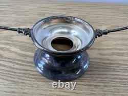 Vintage Antique Victorian Silver Plate & Cased Art Glass Brides Basket Bowl