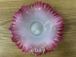 Vintage Antique Victorian Silver Plate & Cased Art Glass Brides Basket Bowl