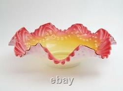 Vintage Art Glass Victorian Bowl Ruffled Hand Blown