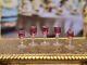 Vintage Artisan Miniature Dollhouse Francis Whittemore 5 Cranberry Wine Glasses