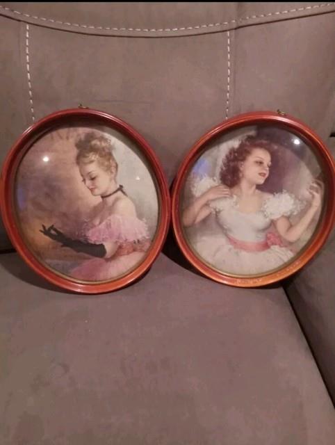 Vintage Beveled Bubble Glass Victorian Wall Art