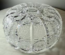 Vintage Bohemian Czech Hand Cut Queen Lace 24% Lead Crystal Bowl Set 4 PCS EXC