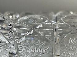 Vintage Bohemian Czech Hand Cut Queen Lace 24% Lead Crystal Bowl Set 4 PCS EXC