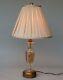 Vintage Bohemian Czech Table Lamp Amber Cut-to-clear Crystal Floral Design