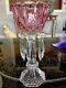 Vintage Bohemian Faceted Pink Crystal Mantle Luster 12 Crystal Prisms Gorgeous