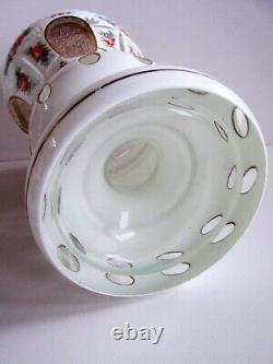 Vintage Bohemian Sandwich Glass White to Clear Overlay VASE Perfect condition