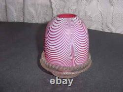 Vintage Clarke's Cranberry Red Nailsea Glass Fairy Lamp Light