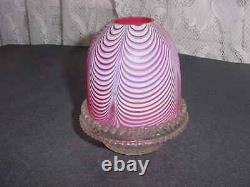 Vintage Clarke's Cranberry Red Nailsea Glass Fairy Lamp Light