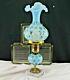 Vintage Fenton Glass Small Table Lamp Coin Spot Blue-dressing Table-bedside