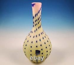 Vintage Fratelli Toso Burmese Glass Bulbous Vase Murano Italy Koscherak Brothers