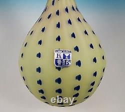 Vintage Fratelli Toso Burmese Glass Bulbous Vase Murano Italy Koscherak Brothers