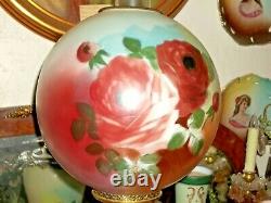 Vintage Gone With The Wind Handpainted Floral Victorian Lamp