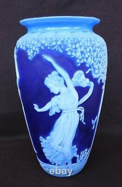 Vintage Kathleen Orme 10 Cameo Art Glass Fairy Vase Signed & Serial Numbered