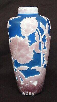 Vintage Kathleen Orme 11 Cameo Art Glass Fairy Vase Signed One of a Kind