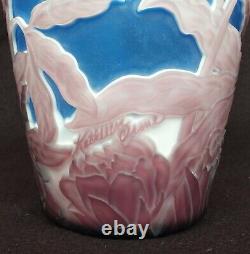Vintage Kathleen Orme 11 Cameo Art Glass Fairy Vase Signed One of a Kind