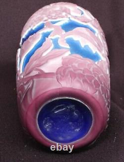 Vintage Kathleen Orme 11 Cameo Art Glass Fairy Vase Signed One of a Kind