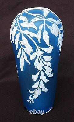 Vintage Kathleen Orme 11 Cameo Art Glass Wisteria Vase Signed & Serial Number