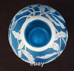 Vintage Kathleen Orme 11 Cameo Art Glass Wisteria Vase Signed & Serial Number